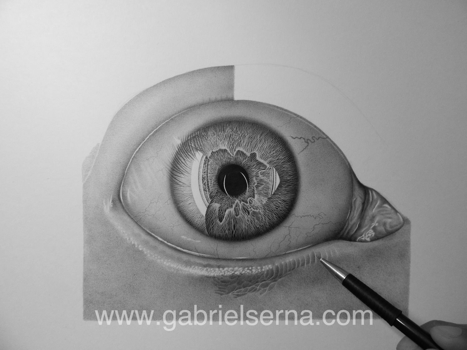 Hyper Realistic Eye pencil drawing by Gabriel Serna