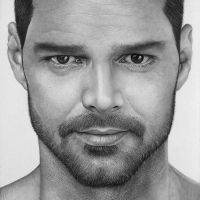 Ricky Martin - Detail - Pencil Drawing by Gabriel Serna