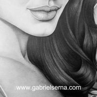 Angelina Jolie - Detail - Pencil Drawing by Gabriel Serna