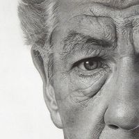 Ian McKellen - Detail - Pencil Drawing by Gabriel Serna