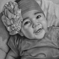 Retrato Hiperrealista a Lápiz de Bebe por Gabriel Serna