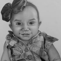 Retrato Hiperrealista de Bebé a  Lápiz por Gabriel Serna