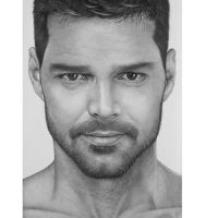 Retrato de Ricky Martin a Lápiz por Gabriel Serna