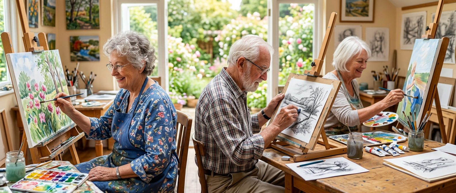 Aprender a pintar y dibujar en adultos mayores