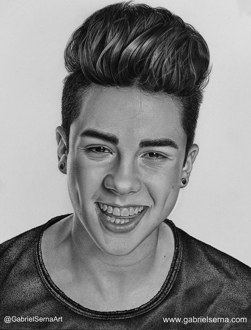 Hyper realistic Pencil Drawing Mario Bautista by Gabriel Serna