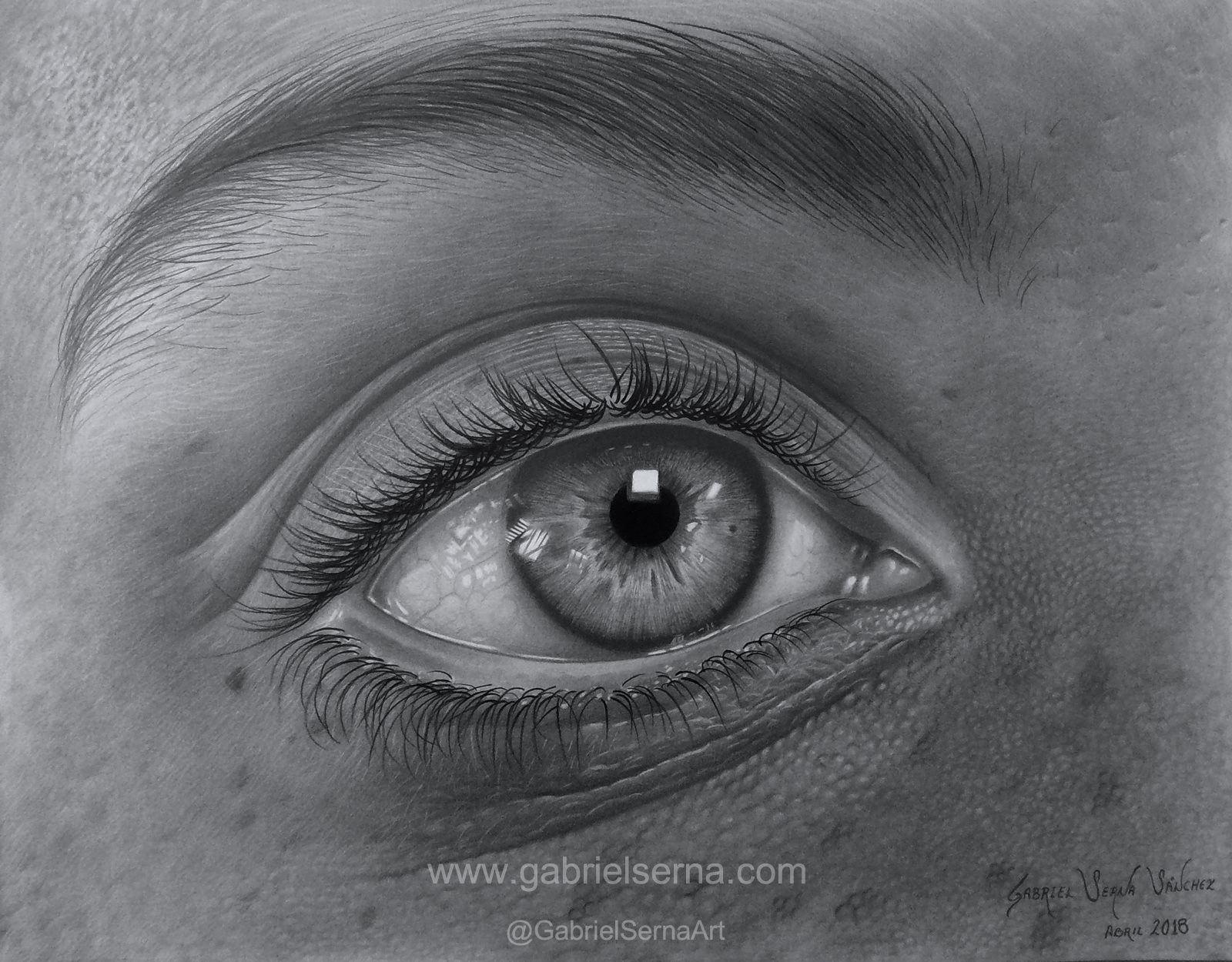 Dibujo a Lapiz - Estudio de Ojo Hiperrealista por Gabriel Serna