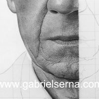 Ian McKellen - Detail - Pencil Drawing by Gabriel Serna