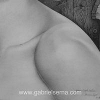 Uma Thurman - Detail - Pencil Drawing by Gabriel Serna